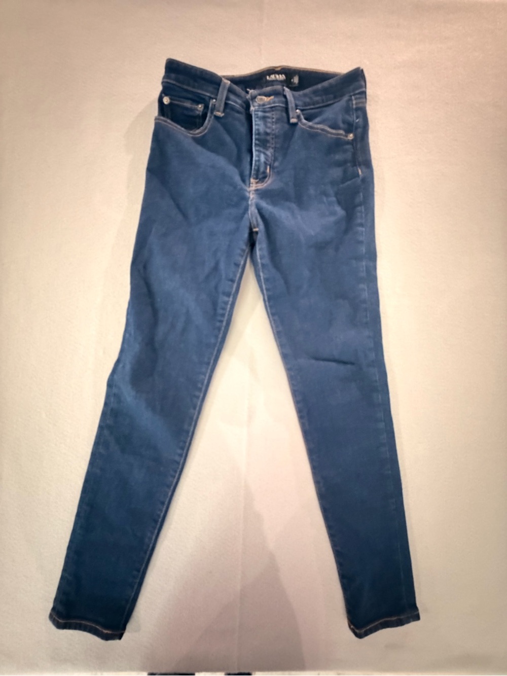 Classic High-Rise Skinny Jeans in Dark Blue - Women